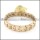gold plating stainless steel bracelet CNC clear stones b001656