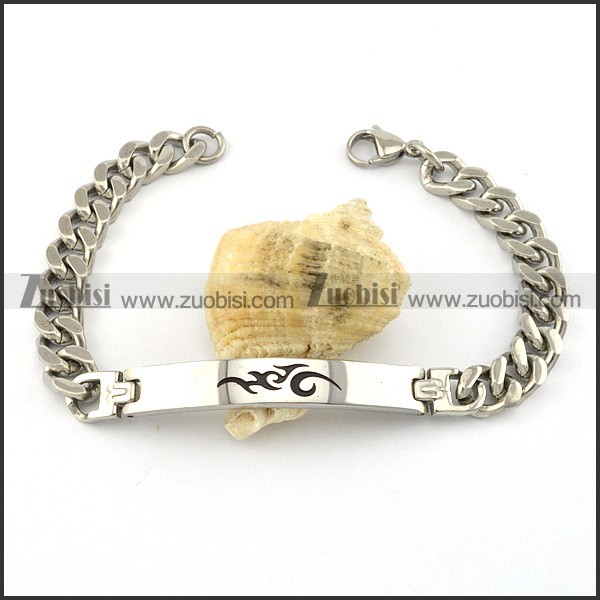 Excellent 316L Steel id bracelets -b001540