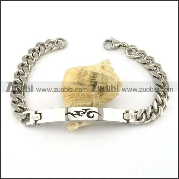 Excellent 316L Steel id bracelets -b001540