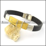 rubber bracelet with stainless steel parts b001715