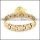 gold plating stainless steel bracelet CNC clear stones b001676