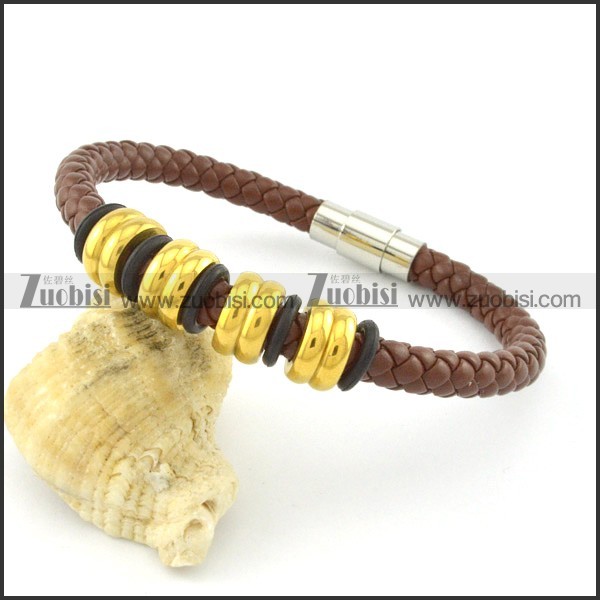 diameter of 6mm brown leather bracelets b001621