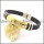 rubber bracelet with stainless steel parts b001726