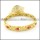 gold plating stainless steel bracelet CNC clear stones b001659