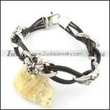 leather and stainless steel bracelets b001786
