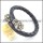 genuine leather bracelet in stainless steel b001873