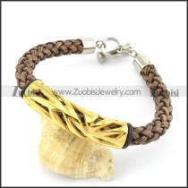 braided leather bracelet with OT buckle b001853