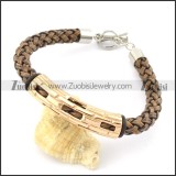 braided leather bracelet with OT buckle b001858