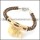braided leather bracelet with OT buckle b001858