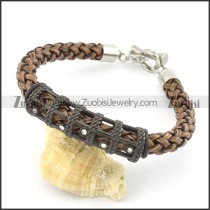 braided leather bracelet with OT buckle b001844