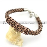 braided leather bracelet with OT buckle b001839