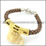 braided leather bracelet with OT buckle b001857