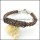 braided leather bracelet with OT buckle b001836