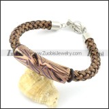 braided leather bracelet with OT buckle b001851