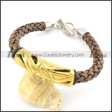 braided leather bracelet with OT buckle b001849