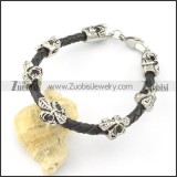 leather and stainless steel bracelets b001789