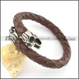 genuine leather bracelet in stainless steel b001870