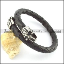 genuine leather bracelet in stainless steel b001869