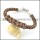 braided leather bracelet with OT buckle b001847