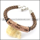 braided leather bracelet with OT buckle b001859