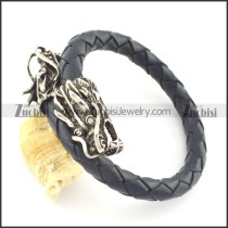 genuine leather bracelet in stainless steel b001868