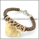 braided leather bracelet with OT buckle b001842