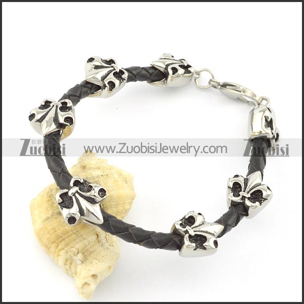 leather and stainless steel bracelets b001790