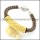 braided leather bracelet with OT buckle b001861