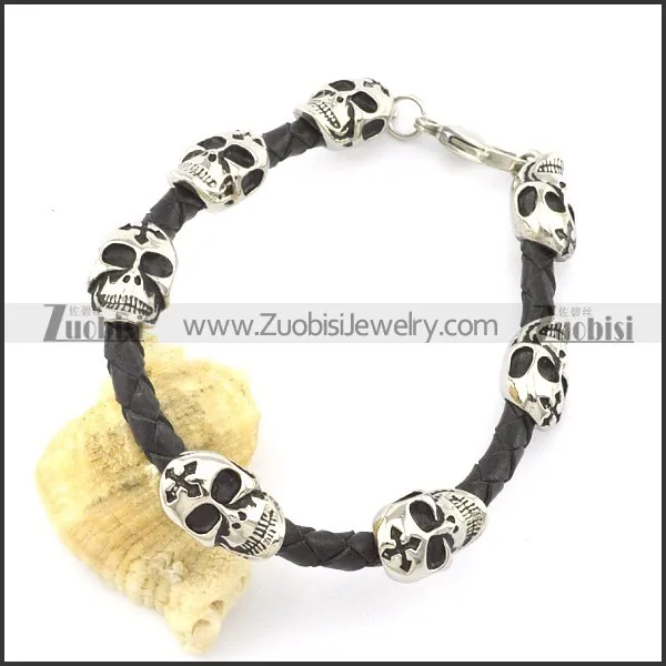 leather and stainless steel bracelets b001796