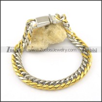 1cm steel and gold casting bracelet b002198