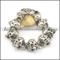 8 cracked skull linked by link bracelets b002050