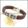 genuine leather bracelet in stainless steel b001935