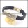 genuine leather bracelet in stainless steel b001933