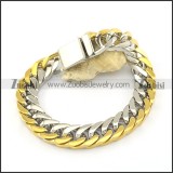half gold and metal color casting bracelet b002210