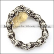stainless steel bracelet comprised 11 snake shaped skull heads b002045