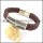 genuine leather bracelet in stainless steel b001961