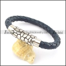 genuine leather bracelet in stainless steel b001883