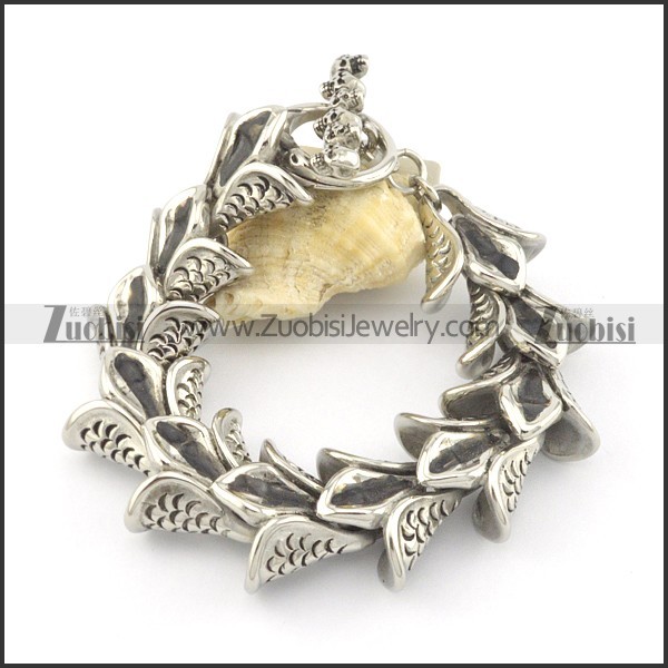 1 inch wide casting bracelet with skull OT buckle b002068