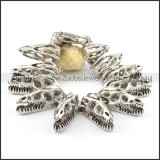11 hollow dinosaur skull bracelet in shiny stainless steel b002052