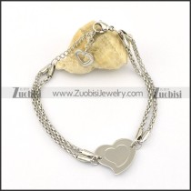 big heart charm bracelet with snake chain for ladies b002241