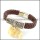 genuine leather bracelet in stainless steel b001946