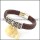 genuine leather bracelet in stainless steel b001949