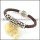genuine leather bracelet in stainless steel b001891