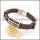 genuine leather bracelet in stainless steel b001917