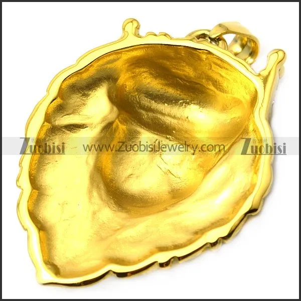 24K gold plating lion pendant with bling rhinestones p007560