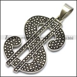 vintage style stainless steel US dollar sign pendant p007601