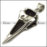 silver tone stainless steel raven pendant p007400