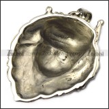 vintage steel lion pendant with bling rhinestones p007559