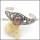 316L stainless steel snake bangle with round cardinal color stone b002492
