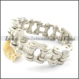 22mm wide all matte finish bike link chain bracelet for heavy and strong man bikers b002357